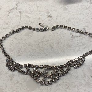 Vintage rhinestone necklace. 14”.